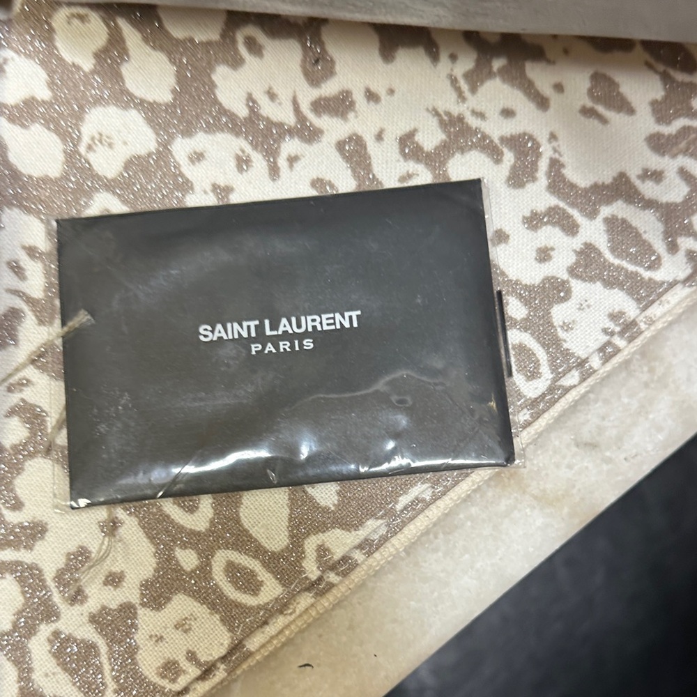 Saint Laurent Gray Tote with Black Wallet